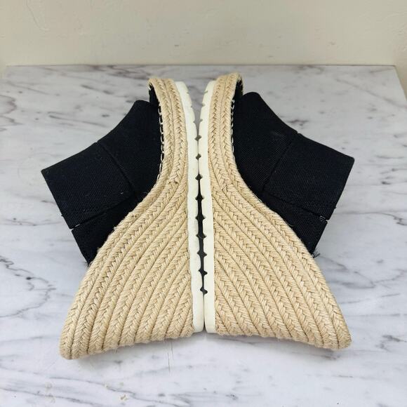 TOMS Monica Black And Tan Mule Wedge Women’s Size 7.5 - Picture 6 of 9